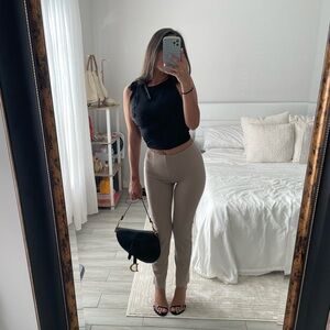 T Tahari Khaki Skinny Pants